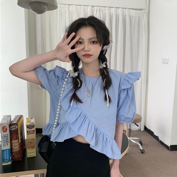 loose summer ruffles t shirts o-neck women's clothing sweet style tees female fashion brand korean asymmetric 2021 t-shirt, White
loose summer ruffles t shirts o-neck women's clothing sweet style tees female fashion brand korean asymmetric 2021 t-shirt, White
