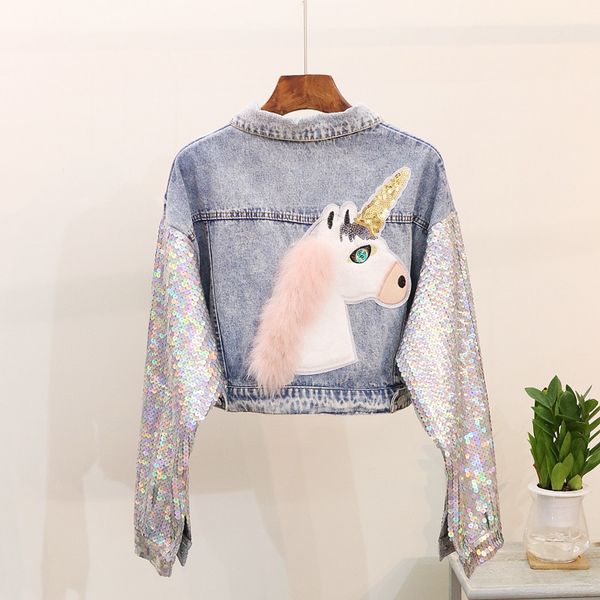 jacket big size fashion design punk style spring jeans sequins sleeve women jacket coat crop denim coats, Black;brown
jacket big size fashion design punk style spring jeans sequins sleeve women jacket coat crop denim coats, Black;brown
