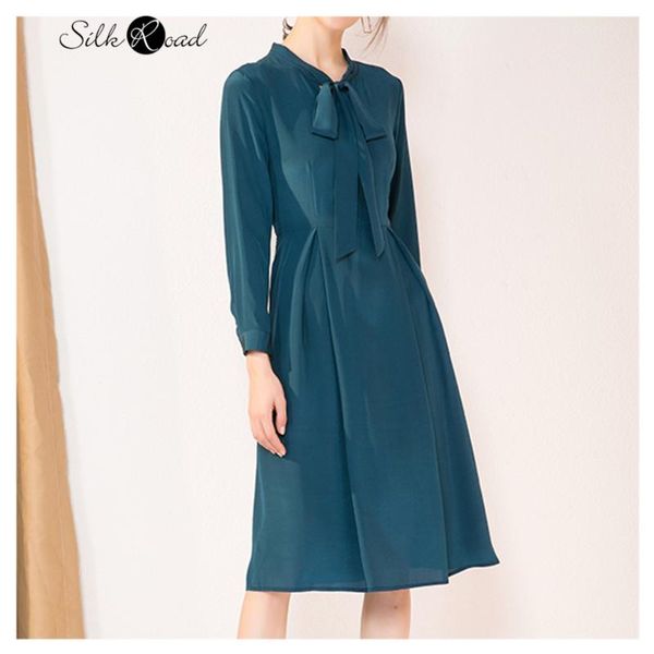 casual dresses silviye heavy weight silk dress women's waist shows thin temperament ribbon bow long sleeve a-line spring, Black;gray
casual dresses silviye heavy weight silk dress women's waist shows thin temperament ribbon bow long sleeve a-line spring, Black;gray