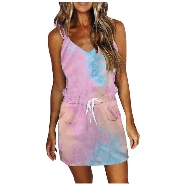 casual dresses 40# women fashion sling sleeveless v neck loose drawstring tie-dyed print beach mini dress clothing, Black;gray
casual dresses 40# women fashion sling sleeveless v neck loose drawstring tie-dyed print beach mini dress clothing, Black;gray