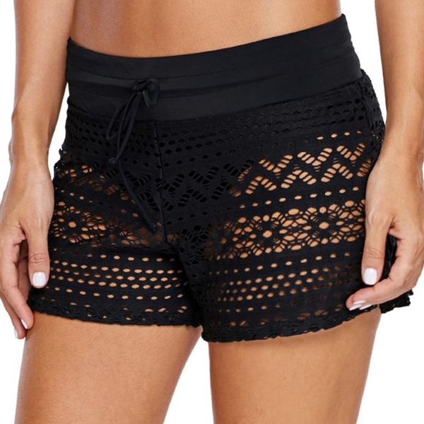 women's shorts fashion women black lace pants swimsuit hollow crochet flower ladies short summer clothing, White;black
women's shorts fashion women black lace pants swimsuit hollow crochet flower ladies short summer clothing, White;black