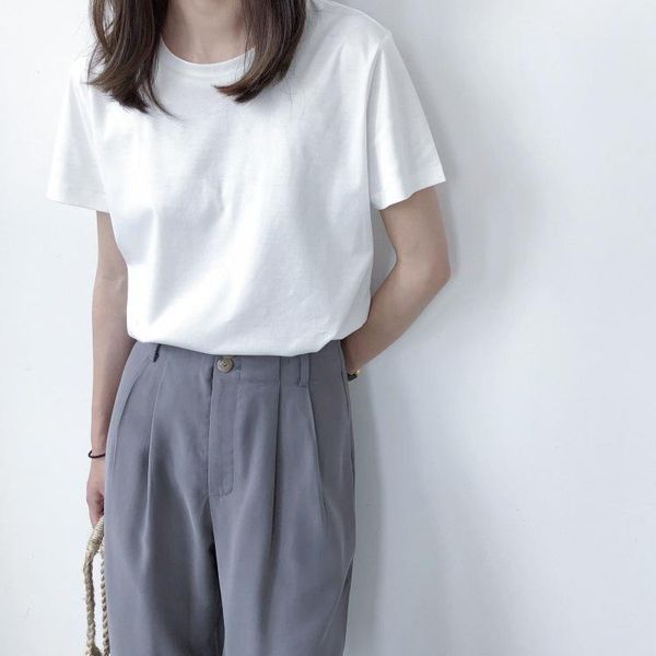 women's t-shirt 2021 summer round neck simple short-sleeved white pure cotton half-sleeved loose solid color
women's t-shirt 2021 summer round neck simple short-sleeved white pure cotton half-sleeved loose solid color
