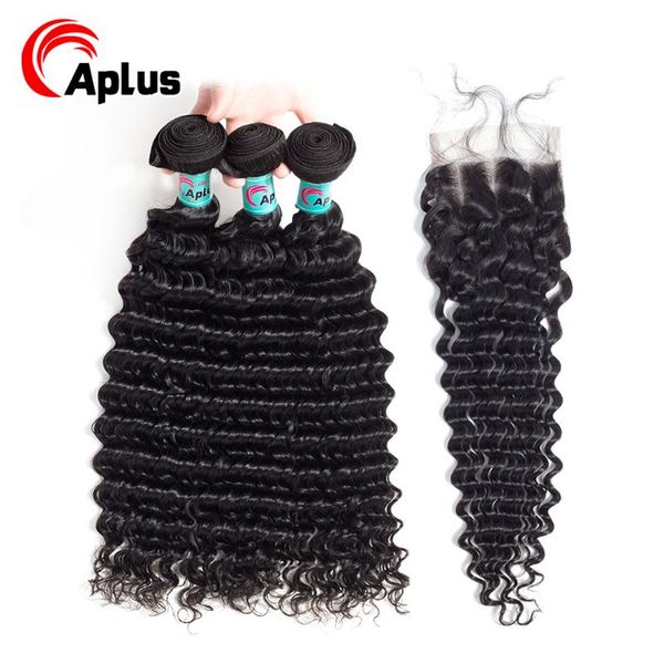 human hair bulks 7a brazilian deep wave weave bundles with closure middle/three part 3 remy 100%, Black
human hair bulks 7a brazilian deep wave weave bundles with closure middle/three part 3 remy 100%, Black