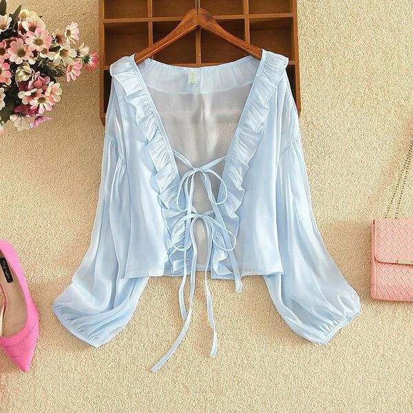 women's jackets summer chiffon shirt cardigan coat women jacket thin sunscreen coats white bandage short female outerwear, Black;brown
women's jackets summer chiffon shirt cardigan coat women jacket thin sunscreen coats white bandage short female outerwear, Black;brown