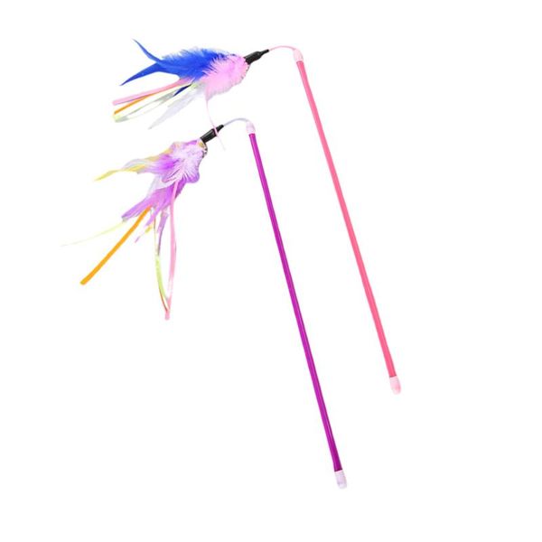 cat toys 2pcs colorful leather teaser charmer wand feather pet supplies (purple)
cat toys 2pcs colorful leather teaser charmer wand feather pet supplies (purple)