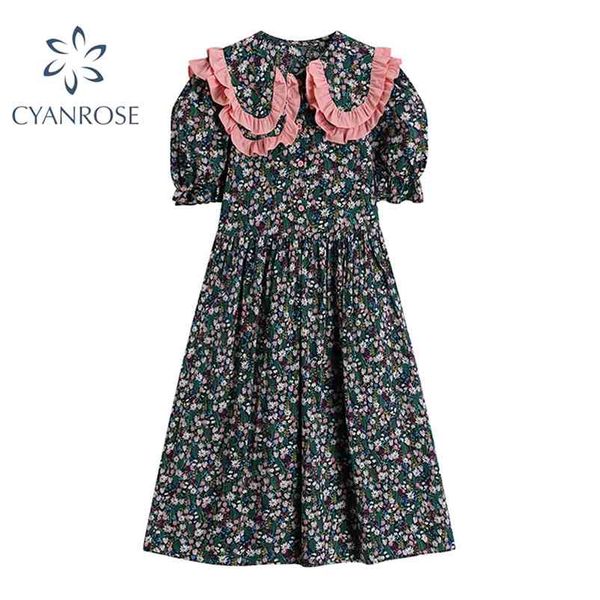 french midi dress women vintage elegant casual summer puff short sleeve chic tide floral print female party vestidos 210430, Black;gray
french midi dress women vintage elegant casual summer puff short sleeve chic tide floral print female party vestidos 210430, Black;gray