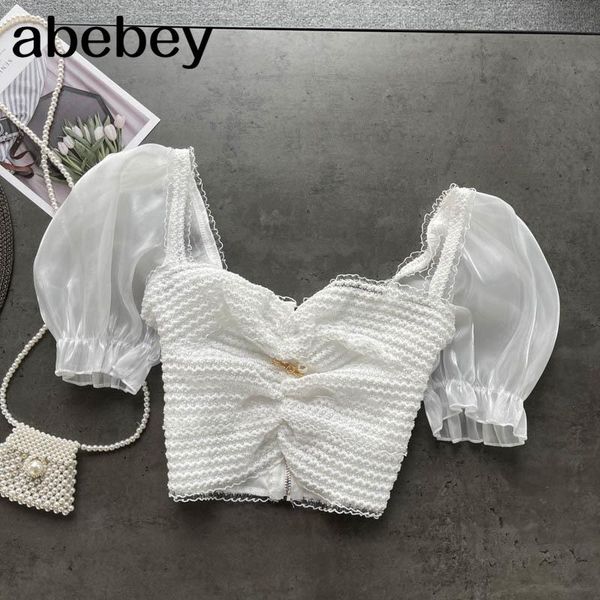 women's blouses & shirts women design korean blouse sleeve square collar solid casual summer chic fashion streetwear short, White
women's blouses & shirts women design korean blouse sleeve square collar solid casual summer chic fashion streetwear short, White