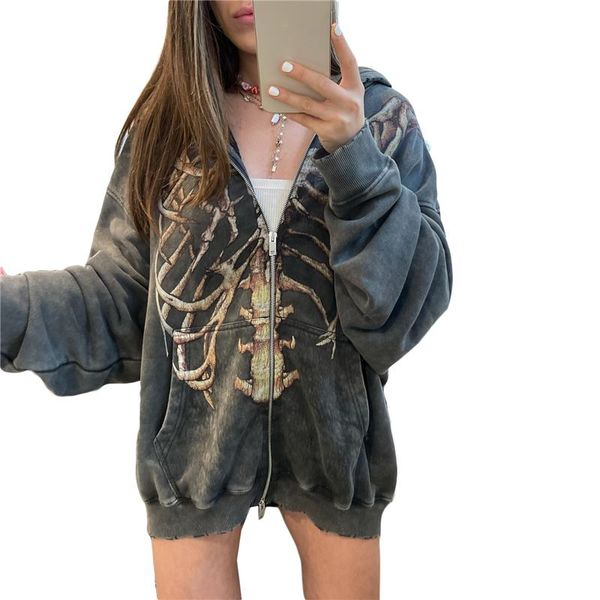 women's hoodies & sweatshirts goth couple hip hop harajuku oversized skull print sweatshirt bf style hoodied casual zipper long sleev, Black
women's hoodies & sweatshirts goth couple hip hop harajuku oversized skull print sweatshirt bf style hoodied casual zipper long sleev, Black