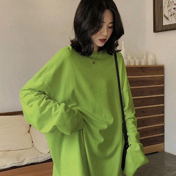women's t-shirt 2021 autumn long sleeve women basic tee shirt oversize casual o-neck pullover simple solid color loose streetwear, White
women's t-shirt 2021 autumn long sleeve women basic tee shirt oversize casual o-neck pullover simple solid color loose streetwear, White