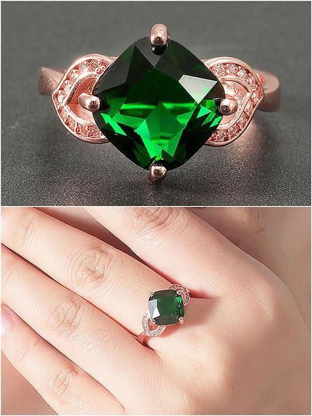 rose gold color square green crystal bague emerald gemstones diamonds rings for women jewelry bijoux party accessories gift cluster, Golden;silver
rose gold color square green crystal bague emerald gemstones diamonds rings for women jewelry bijoux party accessories gift cluster, Golden;silver