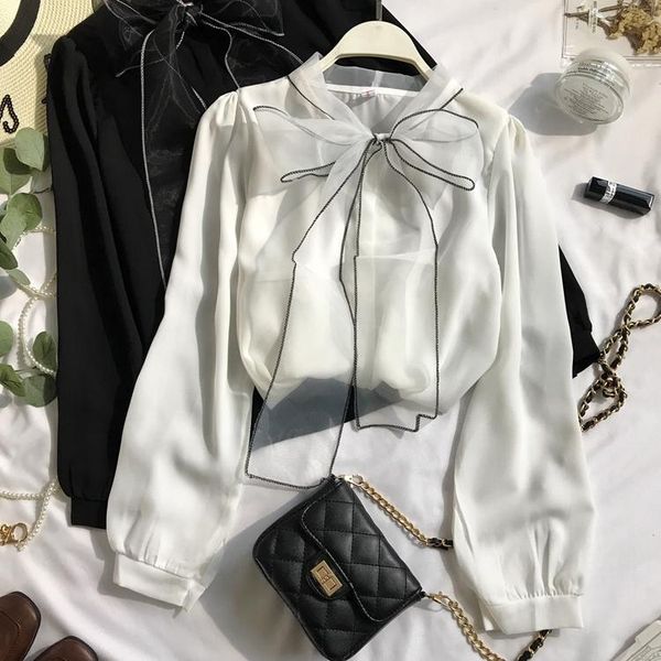 women's blouses & shirts 2021 spring autumn elegant lace up bow blouse women lantern long sleeve solid chiffon shirt slim fit blusas, White
women's blouses & shirts 2021 spring autumn elegant lace up bow blouse women lantern long sleeve solid chiffon shirt slim fit blusas, White