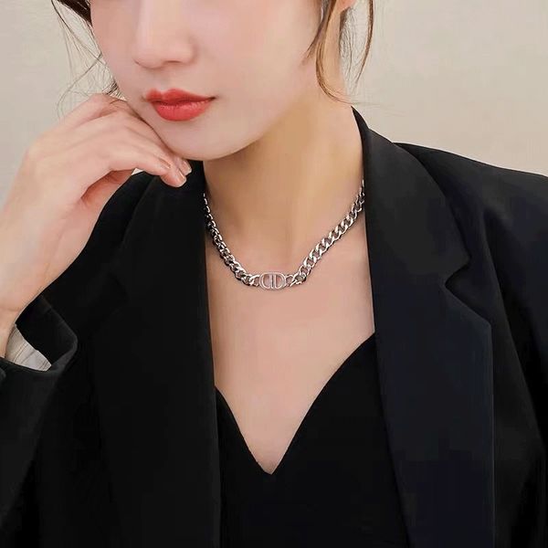 factory outlet brand necklace fashion designer luxury wind double d letter gold thick chain titanium steel men's and women's hip h, Silver
factory outlet brand necklace fashion designer luxury wind double d letter gold thick chain titanium steel men's and women's hip h, Silver