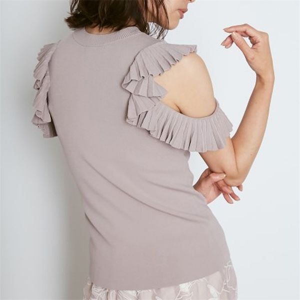 shoulder strapless ruffles pleated pullovers japan style elegant solid knit woman tshirts summer all-math 210806, White;black
shoulder strapless ruffles pleated pullovers japan style elegant solid knit woman tshirts summer all-math 210806, White;black