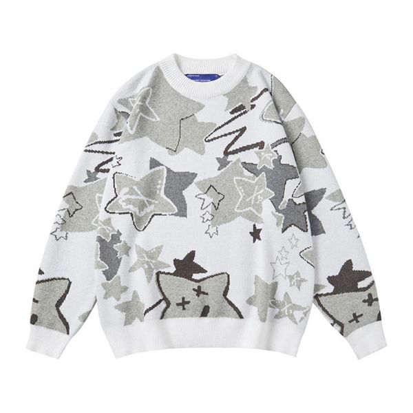 men's sweaters autumn knit star sweater men harajuku hip hop streetwear pullover jumper clothing fashion cartoon couple, White;black
men's sweaters autumn knit star sweater men harajuku hip hop streetwear pullover jumper clothing fashion cartoon couple, White;black