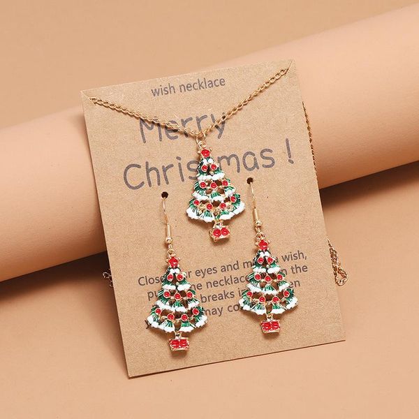 earrings & necklace cute cartoon dripping oil color christmas tree and set european american ornaments 2-piece, Silver
earrings & necklace cute cartoon dripping oil color christmas tree and set european american ornaments 2-piece, Silver