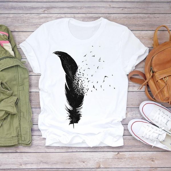 feather bird cartoon travel womens t shirts cute fashion clothes ladies graphic female tee, White
feather bird cartoon travel womens t shirts cute fashion clothes ladies graphic female tee, White
