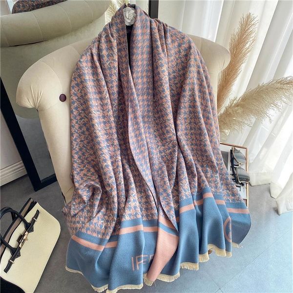 scarves luxury cashmere warm scarf shawl houndstooth pashmina winter thick blanket wraps echarpe headkerchief hijab bufanda 2021 design, Blue;gray
scarves luxury cashmere warm scarf shawl houndstooth pashmina winter thick blanket wraps echarpe headkerchief hijab bufanda 2021 design, Blue;gray