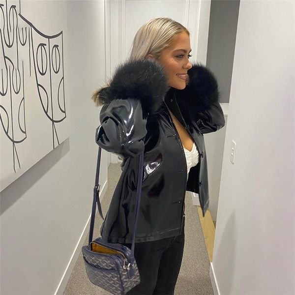 women's jackets hirigin chic women pu leather with fur faux long sleeve turn down collar cropped coat autumn winter streetwear outwear, Black;brown
women's jackets hirigin chic women pu leather with fur faux long sleeve turn down collar cropped coat autumn winter streetwear outwear, Black;brown
