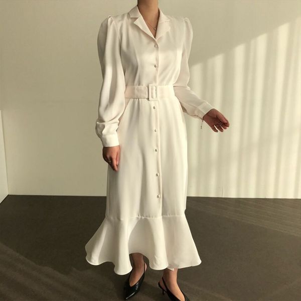 elegant women dress spring autumn fashion shirt ladies mermaid es with belt clothes vestidos 210520, Black;gray
elegant women dress spring autumn fashion shirt ladies mermaid es with belt clothes vestidos 210520, Black;gray
