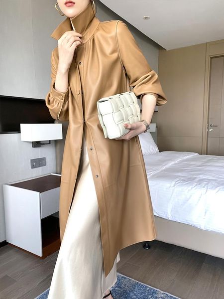 women's trench coats designer 2021 sheepskin leather clothes women's version medium and long temperament windbreaker, Tan;black
women's trench coats designer 2021 sheepskin leather clothes women's version medium and long temperament windbreaker, Tan;black