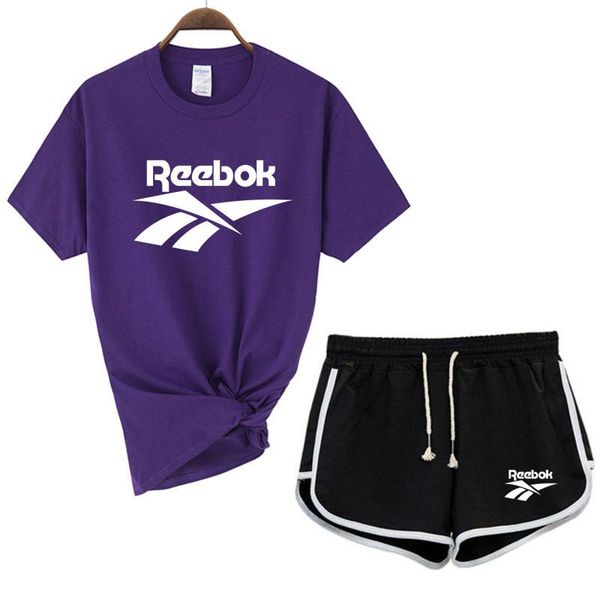 running sets summer casual large size women's suit printed t-shirt + black shorts 2-piece female sports, Black;blue
running sets summer casual large size women's suit printed t-shirt + black shorts 2-piece female sports, Black;blue