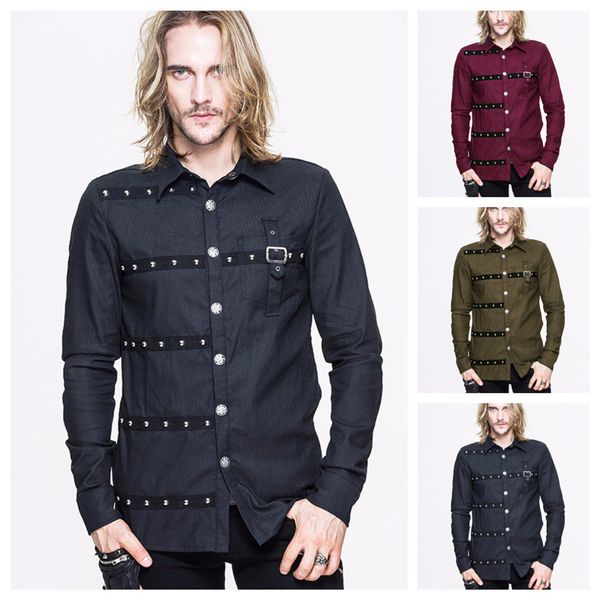 men's casual shirts model new solid color men's gothic style rivet long-sleeved shirt costumes, White;black
men's casual shirts model new solid color men's gothic style rivet long-sleeved shirt costumes, White;black