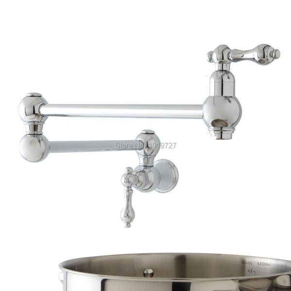 kitchen faucets wall mounted dual shut off vae pot filler faucet with 22" double-jointed swinging spout lever handles
kitchen faucets wall mounted dual shut off vae pot filler faucet with 22" double-jointed swinging spout lever handles