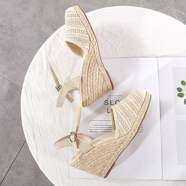 straw heel wedges sandals women summer high linen bottom roman shoes fisherman's, Black
straw heel wedges sandals women summer high linen bottom roman shoes fisherman's, Black