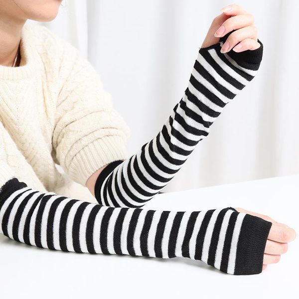 five fingers gloves women fashion lady striped elbow warmer knitted long fingerless mittens christmas accessories gift winter, Blue;gray
five fingers gloves women fashion lady striped elbow warmer knitted long fingerless mittens christmas accessories gift winter, Blue;gray