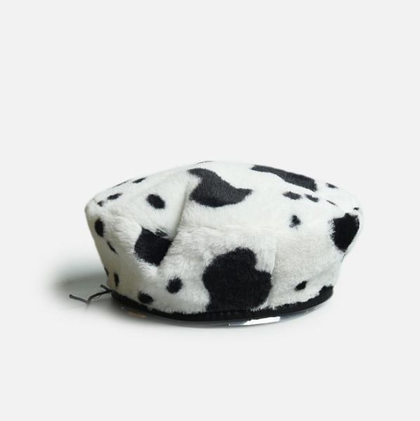berets 2021 winter chic women fuzzy leopard beret warm cozy sboy cap animal print artist painter fur plush hat, Blue;gray 
berets 2021 winter chic women fuzzy leopard beret warm cozy sboy cap animal print artist painter fur plush hat, Blue;gray