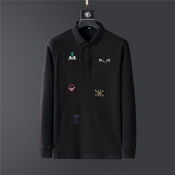 cotton long sved pole, close fitting and trademark embroidered lapels, digner coats, men's busins shirts, 2021, White;black
cotton long sved pole, close fitting and trademark embroidered lapels, digner coats, men's busins shirts, 2021, White;black