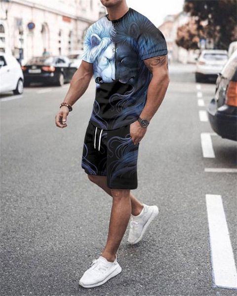 men's tracksuits sportswear 3d printing short sleeve shorts hip hop suit fashion summer sports, Gray
men's tracksuits sportswear 3d printing short sleeve shorts hip hop suit fashion summer sports, Gray
