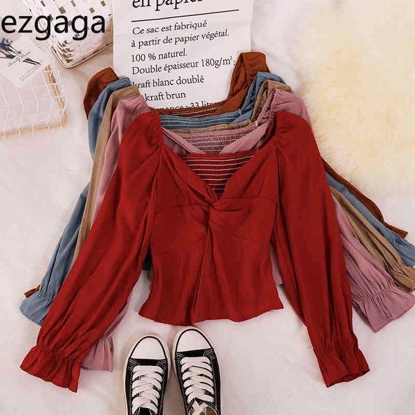 ezgaga korean v-neck fashion shirts women spring criss-cross long sleeve ladies crop slim solid sweet shirts casual 210430, White
ezgaga korean v-neck fashion shirts women spring criss-cross long sleeve ladies crop slim solid sweet shirts casual 210430, White
