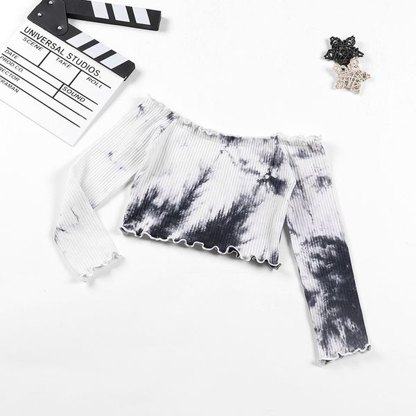 children clothes girls tie dye one shoulder long sleeve spring summer new little girls black white t-shirt ins style 3-16 years, White;black
children clothes girls tie dye one shoulder long sleeve spring summer new little girls black white t-shirt ins style 3-16 years, White;black