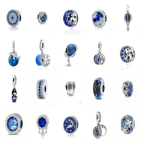 925 sterling silver blue series moon plane space series glass bead clip charm suitable for pandora bracelet jewelry gift, Black
925 sterling silver blue series moon plane space series glass bead clip charm suitable for pandora bracelet jewelry gift, Black