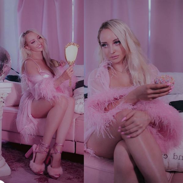pink faux fur sleepwear robe illusion maternity kimono pregnant woman prom nightrobes bathrobe feather nightgown bridesmaid shawl, White
pink faux fur sleepwear robe illusion maternity kimono pregnant woman prom nightrobes bathrobe feather nightgown bridesmaid shawl, White