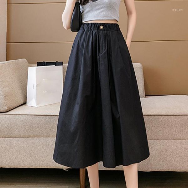skirts elastic waist midi umbrella skirt 2021 summer button womens pocket casual high waisted korean fashion a-line female, Black
skirts elastic waist midi umbrella skirt 2021 summer button womens pocket casual high waisted korean fashion a-line female, Black
