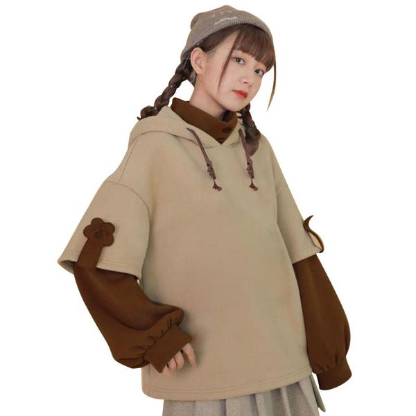 women's hoodies & sweatshirts kawaii korean style sweatshirt women patchwork hooded pullover ladies warm thicken fleece long sleeve spl, Black
women's hoodies & sweatshirts kawaii korean style sweatshirt women patchwork hooded pullover ladies warm thicken fleece long sleeve spl, Black
