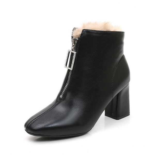 boots fad winter women leather front zip booty women's cotton padded in autumn and, Black
boots fad winter women leather front zip booty women's cotton padded in autumn and, Black