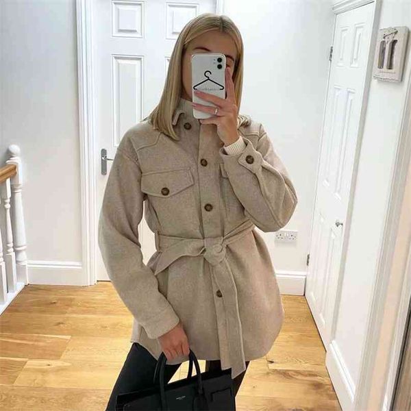 autumn and winter women's jacket casual solid color lapel long sleeve belt decoration 210430, Black;brown
autumn and winter women's jacket casual solid color lapel long sleeve belt decoration 210430, Black;brown