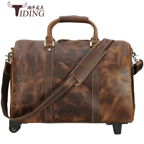 large capacity leisure high-end leather trolley travel bag crazy horse one shoulder hand luggage 1188
large capacity leisure high-end leather trolley travel bag crazy horse one shoulder hand luggage 1188