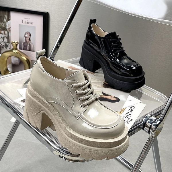 dress shoes 2021 autumn patent leather thick heel super high women's boots with british style casual single women, Black
dress shoes 2021 autumn patent leather thick heel super high women's boots with british style casual single women, Black