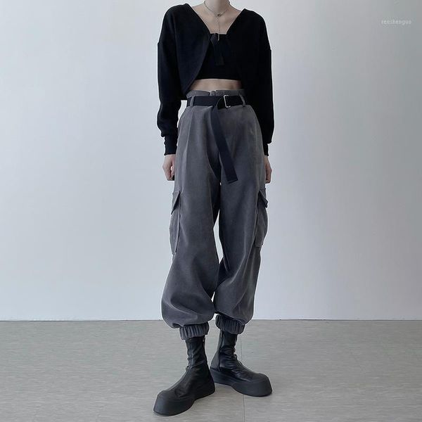 women's pants & capris harajuku cargo women fashion hight waist loose sport work streetwear trousers gothic pantalon, Black;white
women's pants & capris harajuku cargo women fashion hight waist loose sport work streetwear trousers gothic pantalon, Black;white