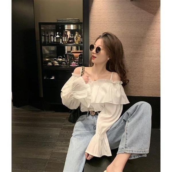 women's blouses & shirts blouse women white off-shoulder sling shirt spring blusas ropa de mujer
women's blouses & shirts blouse women white off-shoulder sling shirt spring blusas ropa de mujer