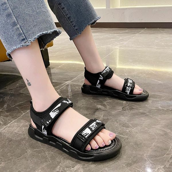 sandals soft-soled comfortable beach summer wild flat-soled sports and leisure plus size 40 women's shoes, Black
sandals soft-soled comfortable beach summer wild flat-soled sports and leisure plus size 40 women's shoes, Black