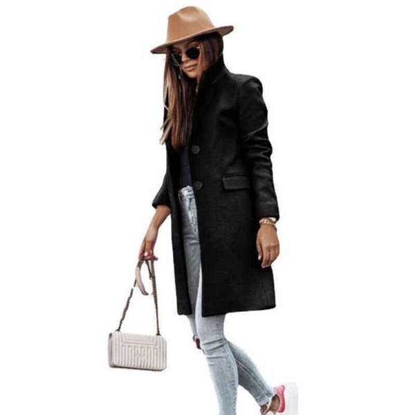 autumn and winter student suit collar double breasted plaid straight tube loose medium long sleeved woolen coat women's, Black
autumn and winter student suit collar double breasted plaid straight tube loose medium long sleeved woolen coat women's, Black