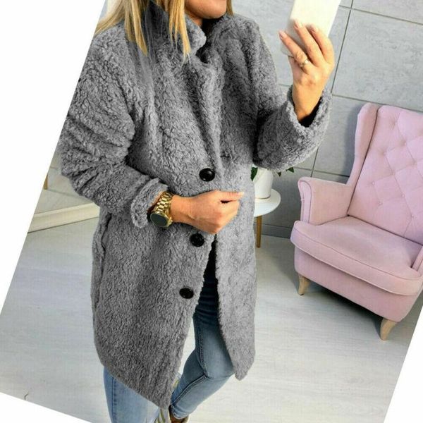women's wool & blends fashion women faux fur long jacket female winter single breasted thick warm solid coat fleece soft outerwear, Black
women's wool & blends fashion women faux fur long jacket female winter single breasted thick warm solid coat fleece soft outerwear, Black