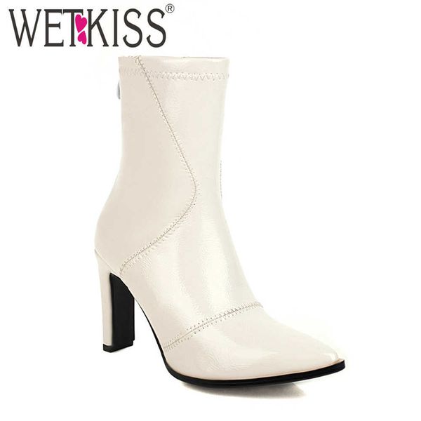 wetkiss pointed toe ankle boots women thin high heels booties pu zipper ladies stretch boot shoes woman big size 34-48 210630, Black
wetkiss pointed toe ankle boots women thin high heels booties pu zipper ladies stretch boot shoes woman big size 34-48 210630, Black