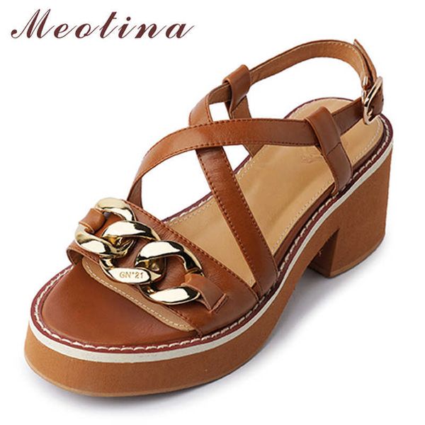 meotina women shoes real leather sandals platform high heel sandals chain thick heel shoes cross stap round toe sandals summer 210608, Black
meotina women shoes real leather sandals platform high heel sandals chain thick heel shoes cross stap round toe sandals summer 210608, Black