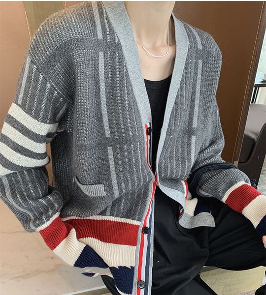 tb college four bar leisure long sleeve coat korean color matching stripe wool knitted cardigan women's new style in autumn and winter, White
tb college four bar leisure long sleeve coat korean color matching stripe wool knitted cardigan women's new style in autumn and winter, White